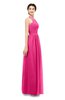 ColsBM Marley Fandango Pink Bridesmaid Dresses Floor Length Illusion Sleeveless Ruching Romantic A-line