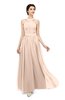 ColsBM Marley Fresh Salmon Bridesmaid Dresses Floor Length Illusion Sleeveless Ruching Romantic A-line