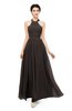 ColsBM Marley Fudge Brown Bridesmaid Dresses Floor Length Illusion Sleeveless Ruching Romantic A-line