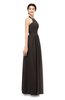 ColsBM Marley Fudge Brown Bridesmaid Dresses Floor Length Illusion Sleeveless Ruching Romantic A-line