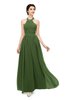 ColsBM Marley Garden Green Bridesmaid Dresses Floor Length Illusion Sleeveless Ruching Romantic A-line