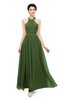 ColsBM Marley Garden Green Bridesmaid Dresses Floor Length Illusion Sleeveless Ruching Romantic A-line