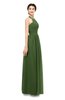 ColsBM Marley Garden Green Bridesmaid Dresses Floor Length Illusion Sleeveless Ruching Romantic A-line