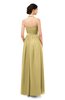 ColsBM Marley Gold Bridesmaid Dresses Floor Length Illusion Sleeveless Ruching Romantic A-line