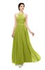 ColsBM Marley Green Oasis Bridesmaid Dresses Floor Length Illusion Sleeveless Ruching Romantic A-line