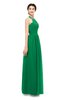 ColsBM Marley Green Bridesmaid Dresses Floor Length Illusion Sleeveless Ruching Romantic A-line