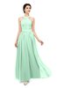 ColsBM Marley Honeydew Bridesmaid Dresses Floor Length Illusion Sleeveless Ruching Romantic A-line