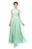 ColsBM Marley Honeydew Bridesmaid Dresses Floor Length Illusion Sleeveless Ruching Romantic A-line