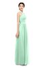 ColsBM Marley Honeydew Bridesmaid Dresses Floor Length Illusion Sleeveless Ruching Romantic A-line