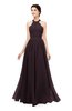 ColsBM Marley Italian Plum Bridesmaid Dresses Floor Length Illusion Sleeveless Ruching Romantic A-line