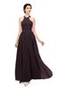 ColsBM Marley Italian Plum Bridesmaid Dresses Floor Length Illusion Sleeveless Ruching Romantic A-line