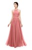 ColsBM Marley Lantana Bridesmaid Dresses Floor Length Illusion Sleeveless Ruching Romantic A-line