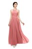 ColsBM Marley Lantana Bridesmaid Dresses Floor Length Illusion Sleeveless Ruching Romantic A-line
