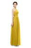 ColsBM Marley Lemon Curry Bridesmaid Dresses Floor Length Illusion Sleeveless Ruching Romantic A-line