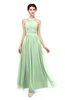 ColsBM Marley Light Green Bridesmaid Dresses Floor Length Illusion Sleeveless Ruching Romantic A-line