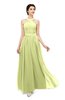 ColsBM Marley Lime Sherbet Bridesmaid Dresses Floor Length Illusion Sleeveless Ruching Romantic A-line