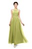 ColsBM Marley Linden Green Bridesmaid Dresses Floor Length Illusion Sleeveless Ruching Romantic A-line