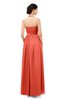 ColsBM Marley Living Coral Bridesmaid Dresses Floor Length Illusion Sleeveless Ruching Romantic A-line