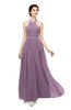 ColsBM Marley Mauve Bridesmaid Dresses Floor Length Illusion Sleeveless Ruching Romantic A-line