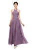 ColsBM Marley Mauve Bridesmaid Dresses Floor Length Illusion Sleeveless Ruching Romantic A-line