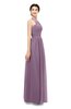 ColsBM Marley Mauve Bridesmaid Dresses Floor Length Illusion Sleeveless Ruching Romantic A-line