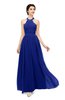 ColsBM Marley Nautical Blue Bridesmaid Dresses Floor Length Illusion Sleeveless Ruching Romantic A-line