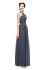 ColsBM Marley Nightshadow Blue Bridesmaid Dresses Floor Length Illusion Sleeveless Ruching Romantic A-line