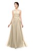 ColsBM Marley Novelle Peach Bridesmaid Dresses Floor Length Illusion Sleeveless Ruching Romantic A-line