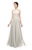 ColsBM Marley Off White Bridesmaid Dresses Floor Length Illusion Sleeveless Ruching Romantic A-line