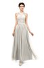 ColsBM Marley Off White Bridesmaid Dresses Floor Length Illusion Sleeveless Ruching Romantic A-line
