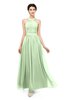 ColsBM Marley Pale Green Bridesmaid Dresses Floor Length Illusion Sleeveless Ruching Romantic A-line