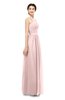 ColsBM Marley Pastel Pink Bridesmaid Dresses Floor Length Illusion Sleeveless Ruching Romantic A-line