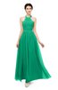 ColsBM Marley Pepper Green Bridesmaid Dresses Floor Length Illusion Sleeveless Ruching Romantic A-line
