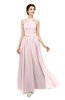 ColsBM Marley Petal Pink Bridesmaid Dresses Floor Length Illusion Sleeveless Ruching Romantic A-line