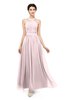ColsBM Marley Petal Pink Bridesmaid Dresses Floor Length Illusion Sleeveless Ruching Romantic A-line