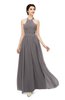 ColsBM Marley Ridge Grey Bridesmaid Dresses Floor Length Illusion Sleeveless Ruching Romantic A-line