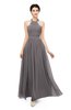 ColsBM Marley Ridge Grey Bridesmaid Dresses Floor Length Illusion Sleeveless Ruching Romantic A-line