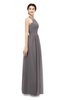 ColsBM Marley Ridge Grey Bridesmaid Dresses Floor Length Illusion Sleeveless Ruching Romantic A-line