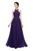 ColsBM Marley Royal Purple Bridesmaid Dresses Floor Length Illusion Sleeveless Ruching Romantic A-line