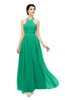 ColsBM Marley Sea Green Bridesmaid Dresses Floor Length Illusion Sleeveless Ruching Romantic A-line