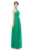 ColsBM Marley Sea Green Bridesmaid Dresses Floor Length Illusion Sleeveless Ruching Romantic A-line