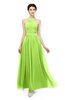 ColsBM Marley Sharp Green Bridesmaid Dresses Floor Length Illusion Sleeveless Ruching Romantic A-line
