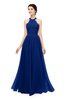 ColsBM Marley Sodalite Blue Bridesmaid Dresses Floor Length Illusion Sleeveless Ruching Romantic A-line