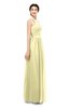 ColsBM Marley Soft Yellow Bridesmaid Dresses Floor Length Illusion Sleeveless Ruching Romantic A-line