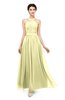 ColsBM Marley Wax Yellow Bridesmaid Dresses Floor Length Illusion Sleeveless Ruching Romantic A-line