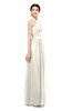 ColsBM Marley Whisper White Bridesmaid Dresses Floor Length Illusion Sleeveless Ruching Romantic A-line