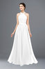 ColsBM Marley White Bridesmaid Dresses Floor Length Illusion Sleeveless Ruching Romantic A-line