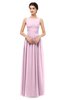 ColsBM Skyler Baby Pink Bridesmaid Dresses Sheer A-line Sleeveless Classic Ruching Zipper
