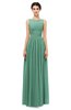 ColsBM Skyler Beryl Green Bridesmaid Dresses Sheer A-line Sleeveless Classic Ruching Zipper