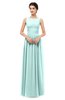 ColsBM Skyler Blue Glass Bridesmaid Dresses Sheer A-line Sleeveless Classic Ruching Zipper